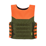 Anorak Titanium® Shield I pistos- ja luotonsuojaliivi vihreänä ja oranssina, suunniteltu optimaaliseen suojaan ja turvallisuuteen.