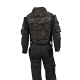 Anorak Titanium® Tactical II - full set MultiCam® pehmeä suojaliivi Level IIIA-suojauksella, takaa nähtynä mustassa maastokuvioinnissa