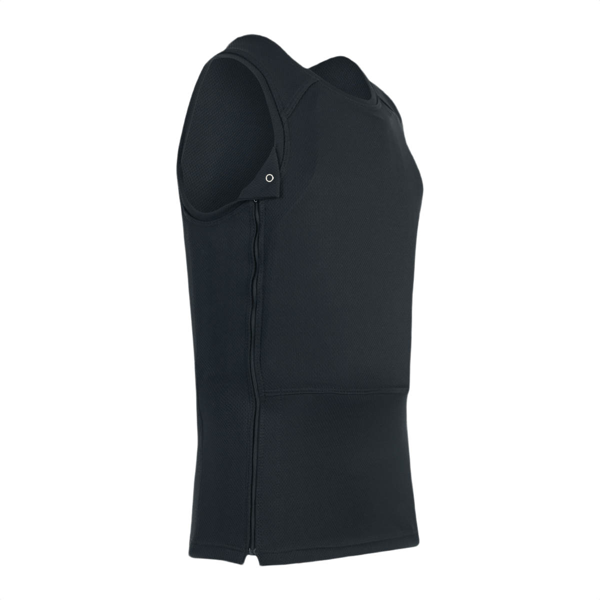 Anorak Undershirt II Cover musta sivuaukaisujärjestelmällä ja antibakteerisella kangasteknologialla, suunniteltu maksimaaliseen piiloutumiseen ja mukavuuteen.