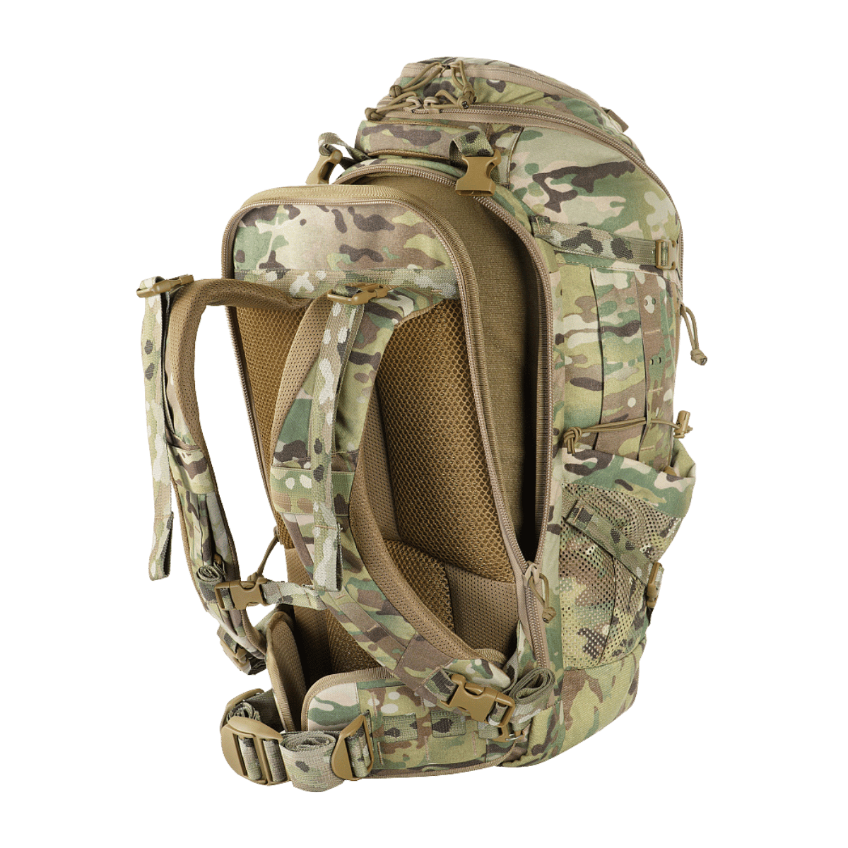 M-Tac Rygsæk Gen. III Elite – Small, multicam Cordura 500D/1000D, ergonominen pehmuste ja modulaarinen MOLLE-järjestelmä, galleria-asento 1.