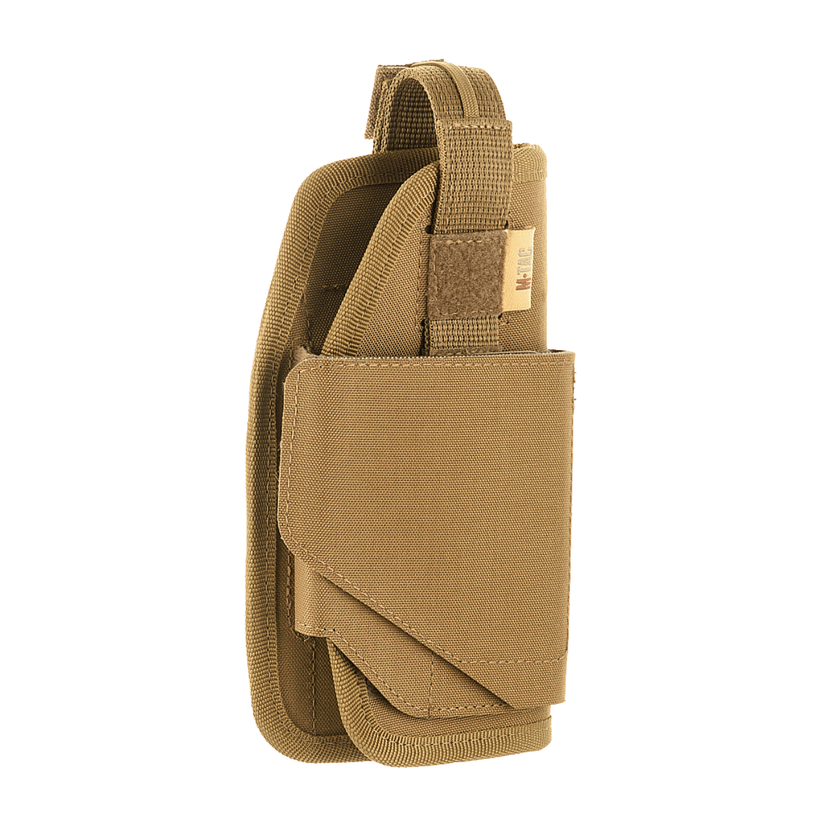 M-Tac Universal Taktisk Hylster Elite Højre, laminoitu Cordura 500D, säädettävä hihna ja MOLLE-liitäntä.