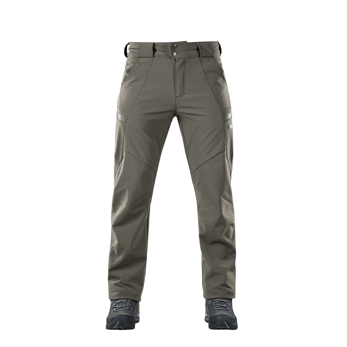 M-Tac Soft Shell Vinter -housut, lämpimät ja hengittävät fleece-vuorella, sopivat syksyyn ja talveen, korkea mukavuus ja tuulen suoja.