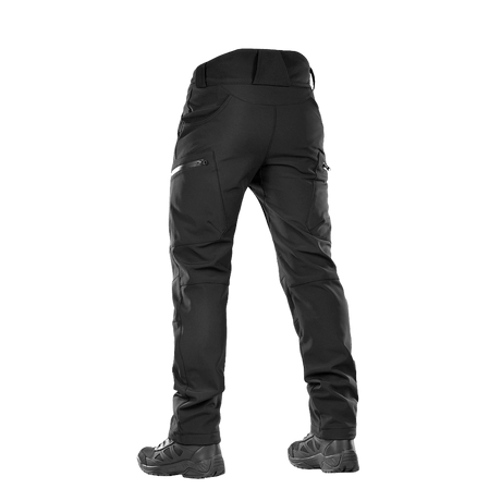 M-Tac Soft Shell Vinter -housut fleece-vuorella ja vahvistetulla takakappaleella, suojaavat kylmältä ja tuulelta.