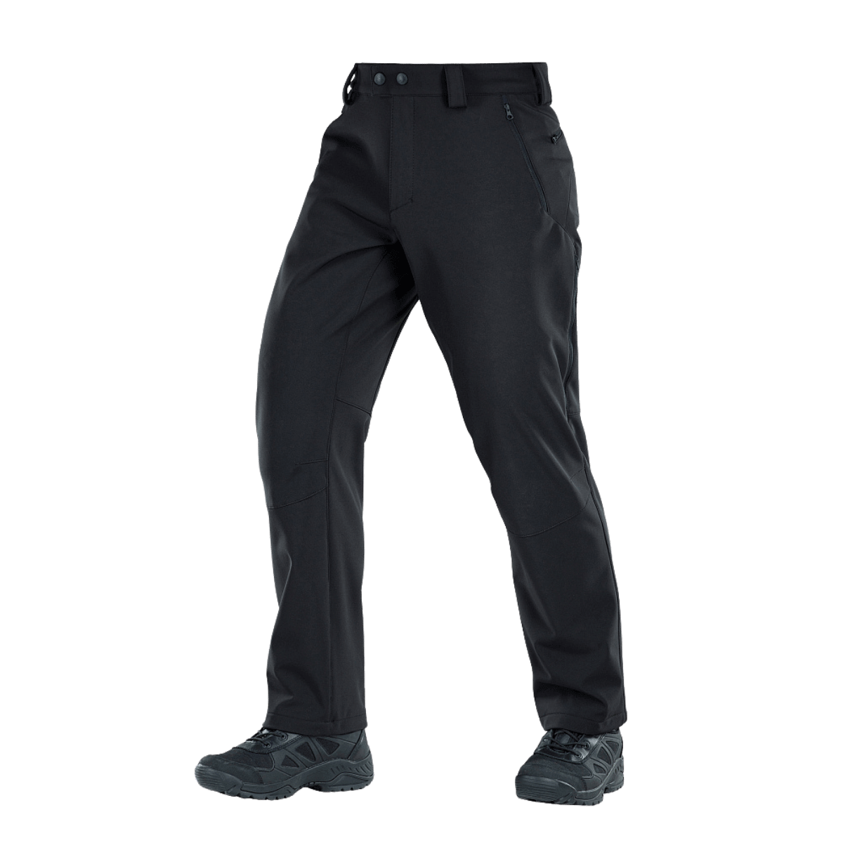 M-Tac Soft Shell Vent -housut, mustat, mukavuutta ja suojaa tuulelta ja kosteudelta.