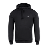 M-Tac Cotton Raglan -huppari, musta, raglanhihat ja huppu, valmistettu 100 % puuvillasta mukavuutta ja liikkumisvapautta varten.