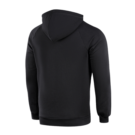 M-Tac Cotton Raglan -huppari, musta, väljät raglanhihat ja huppu, sopii sekä arkeen että aktiiviseen elämäntapaan.