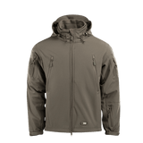 M-Tac Soft Shell Jakke med Liner harmaa, irrotettava fleecenvuori, kevyt ja sääsuojainen ulkotakki.