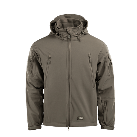 M-Tac Soft Shell Jakke med Liner harmaa, irrotettava fleecenvuori, kevyt ja sääsuojainen ulkotakki.