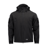 M-Tac Soft Shell Jakke med Liner musta, irrotettavalla vuorella, sopii huonoon säähän. Kevyt takki, jonka fleecevuori voidaan käyttää erikseen.