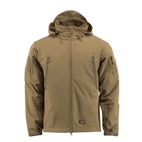 M-Tac Soft Shell Jakke med Liner beige, irrotettava fleecenvuori, tuulenpitävä ja säältä suojaava muotoilu.