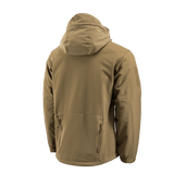 M-Tac Soft Shell Jakke med Liner takaa kuvattuna, beige takki irrotettavalla fleecenvuorella, sopii huonoon säähän. Kevyt ja kestävä.