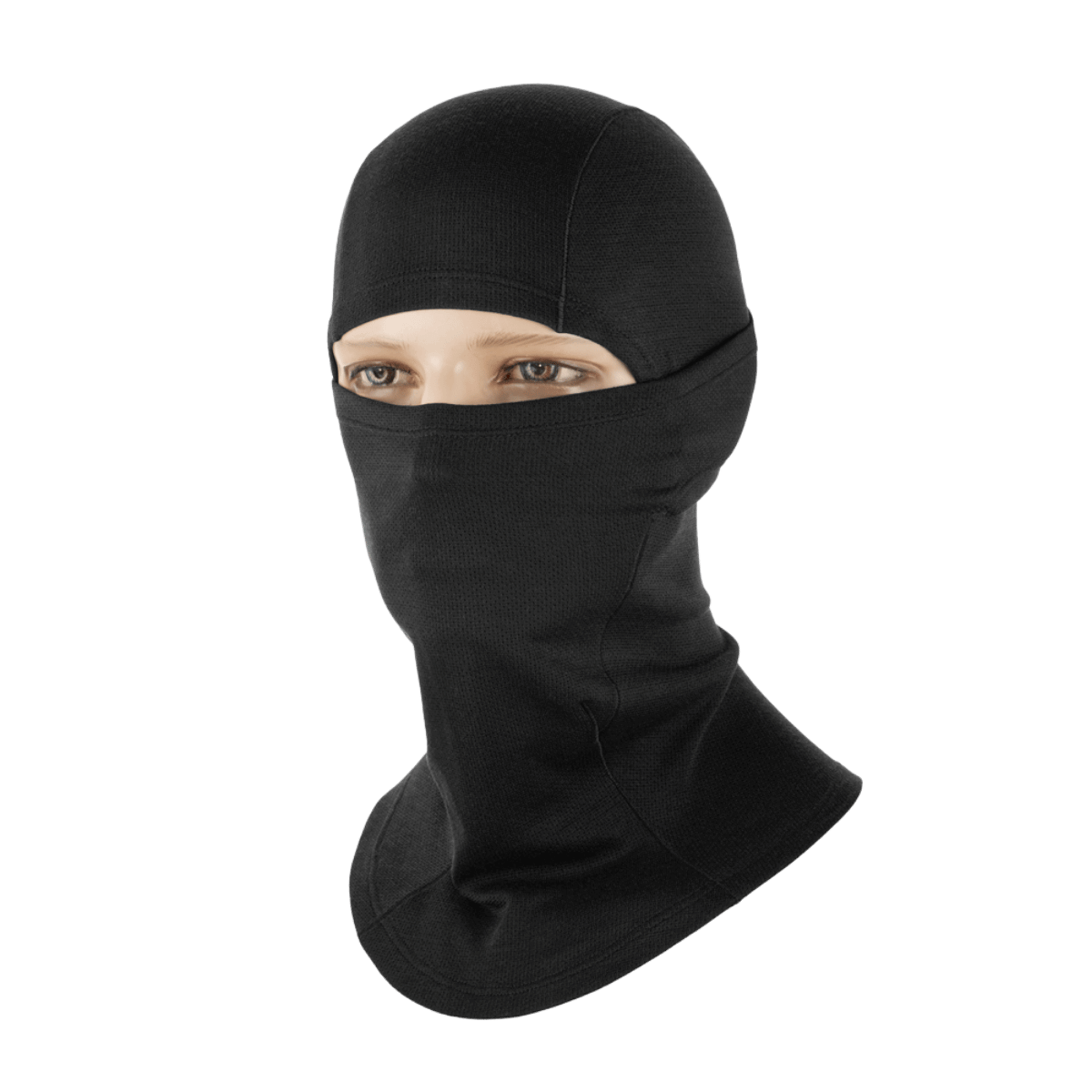 M-Tac Balaclava Ninja Moisture-Wicking Gen.II Polartec mustana, ihanteellinen taktisiin tehtäviin ja ulkoiluun, suojaa tuulelta ja pölyltä
