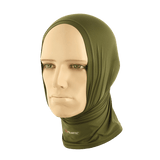 M-Tac Polartec Vent Tube Scarf oliivinvärisenä mallinuken päällä, monitoiminen kaulahuivi ja kasvomaski tuulta ja kylmää vastaan