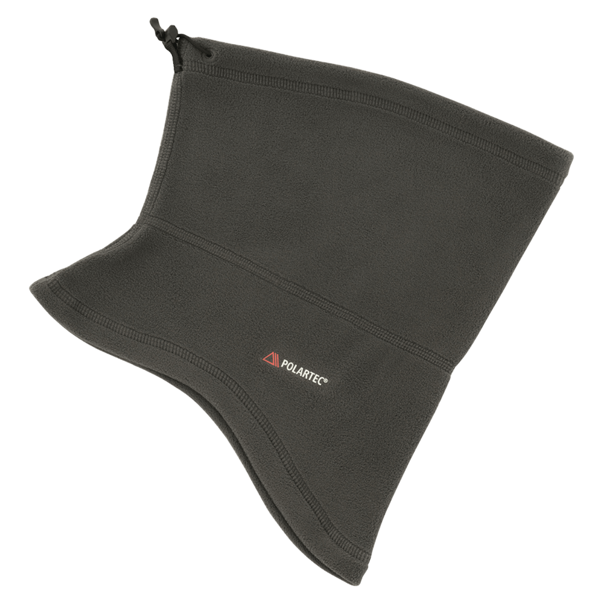 M-Tac Anatominen Tube Scarf Polartec-nyörillä, musta fleece, suunniteltu lämmöneristykseen ja monikäyttöiseksi kauluriksi, kasvomaskiksi ja otsapannaksi.