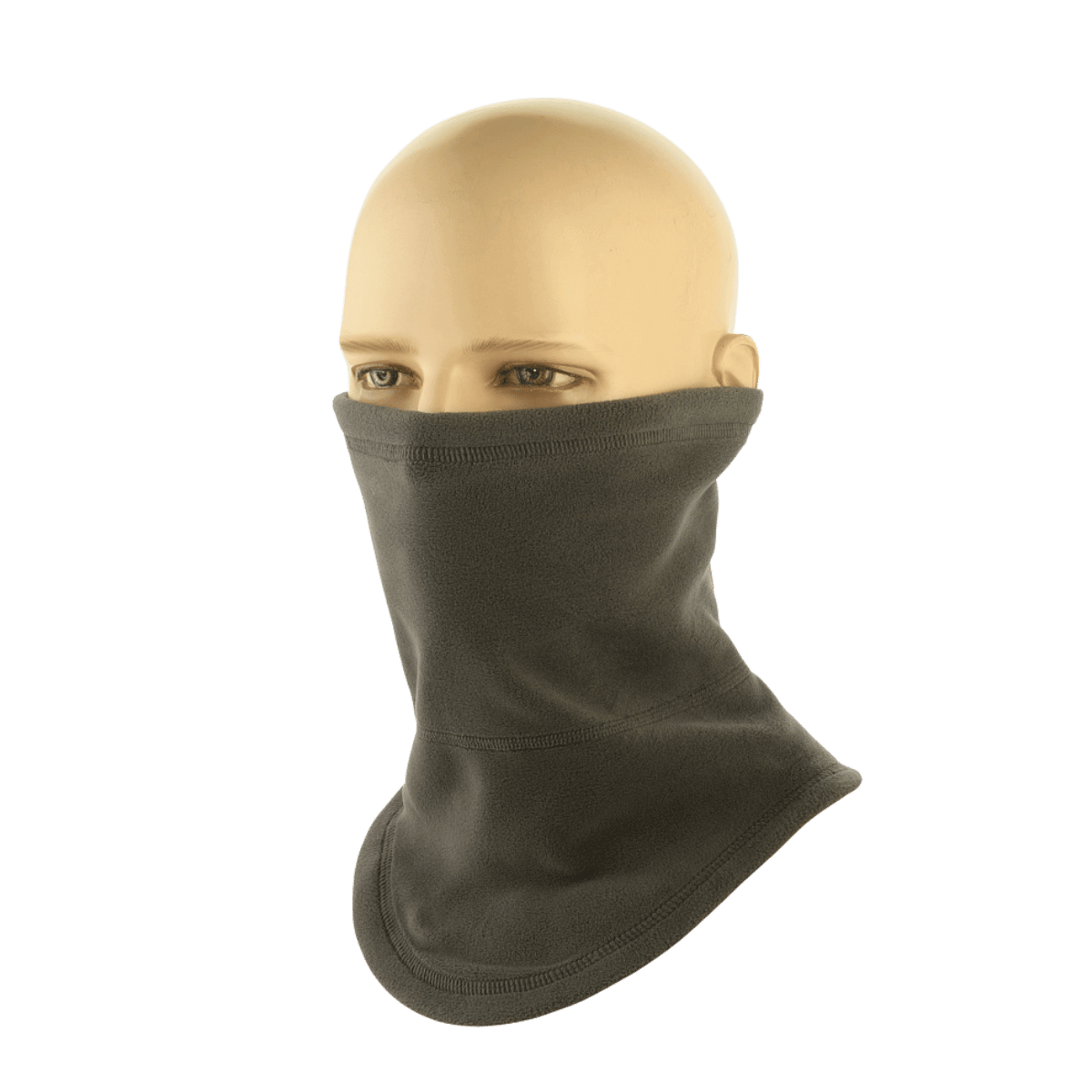 M-Tac Anatominen Tube Scarf Polartec-nyörillä, kestävä Polartec®-fleece, esillä mallinukella, suoja tuulelta ja säältä.