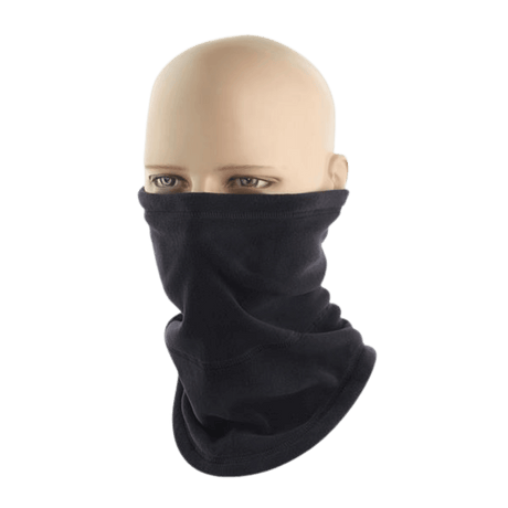 M-Tac Anatominen Tube Scarf Polartec-nyörillä, musta fleece-kauluri mallinukella, eristävä ja toiminnallinen muotoilu ulkokäyttöön.