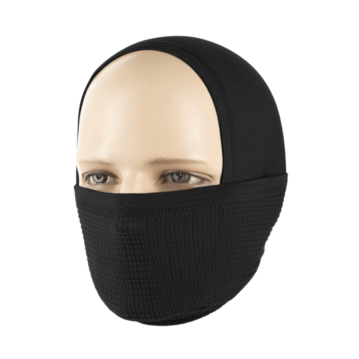 Henkilö käyttää M-Tac Tube Scarf Polartec Power Grid -kauluria kasvomaskina. Suoja tuulelta ja kylmältä tyylikkäällä muotoilulla.