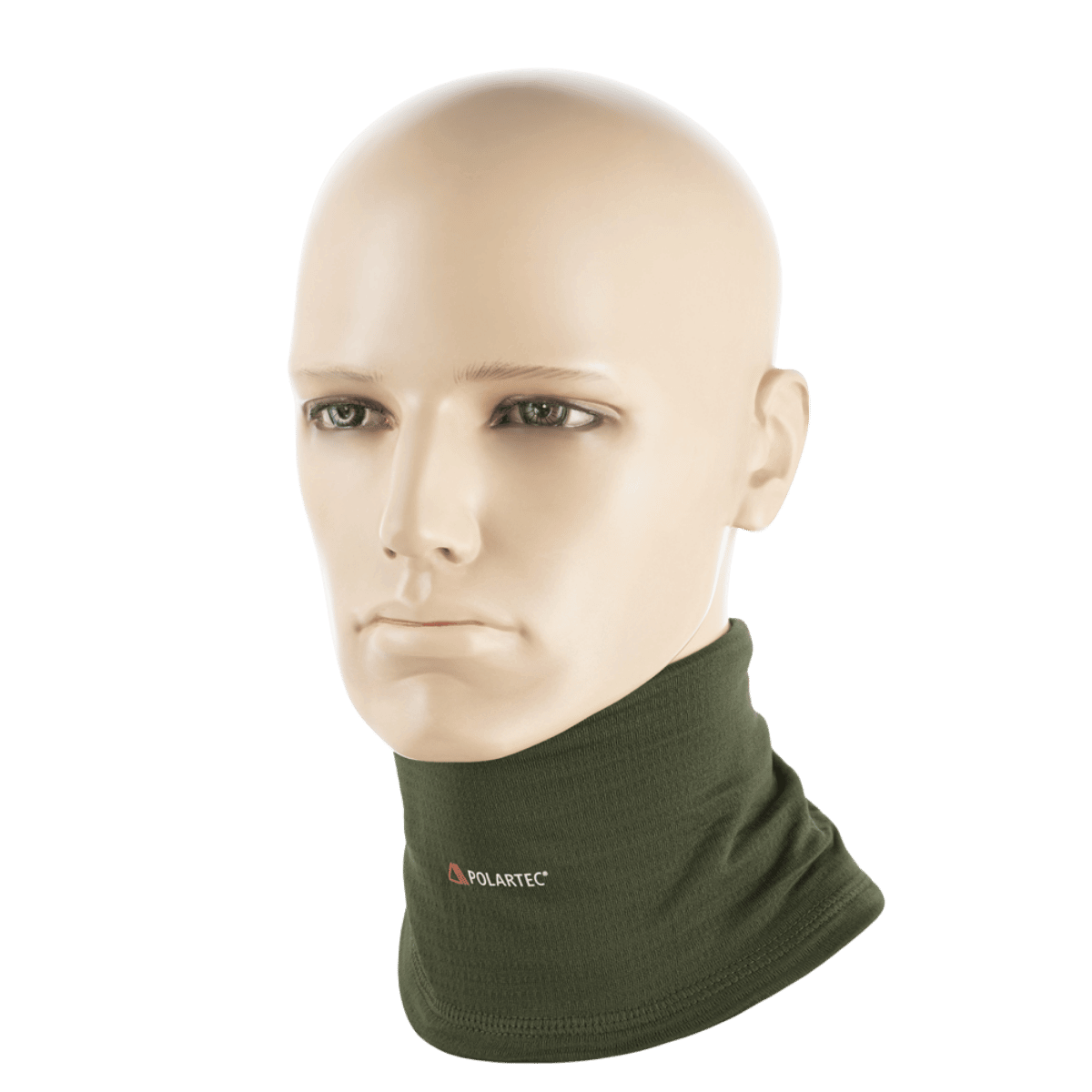 M-Tac Tube Scarf Polartec Power Grid, vihreä mallinukella, esillä suojana tuulelta ja kylmältä.