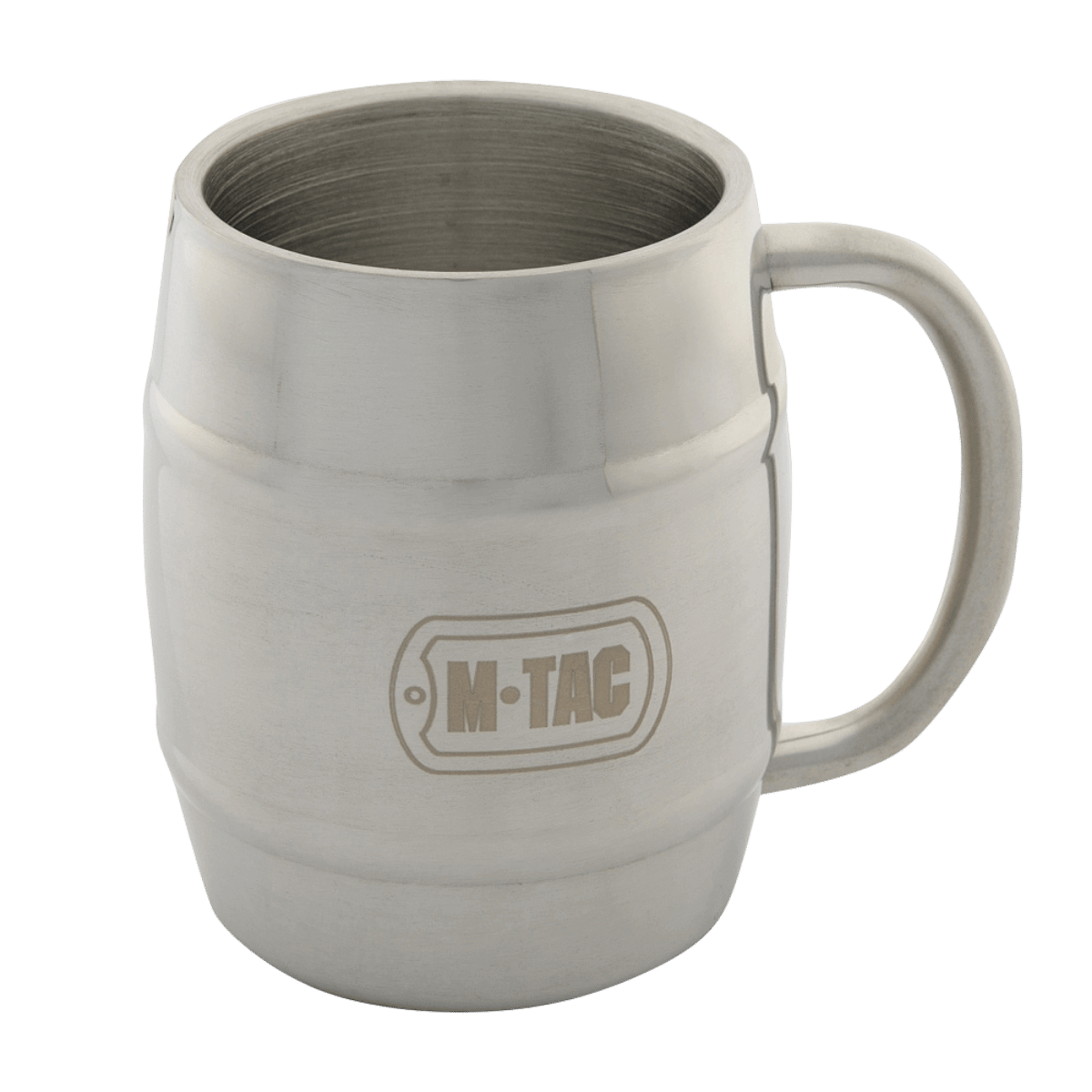 M-Tac termomuki Camping-oluelle – ruostumaton teräs, kaksoisseinämäinen kromipintainen 450 ml muki ulkokäyttöön.