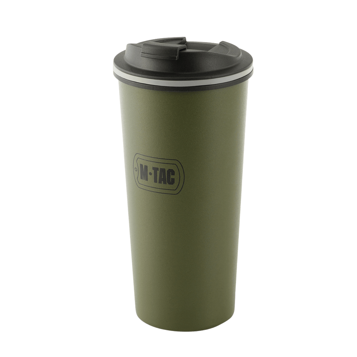 M-Tac 450 ml termosmuki venttiilillä vihreä, käytännöllinen ruostumattoman teräksen muki kuumiin tai kylmiin juomiin, venttiilillä helppoon käyttöön