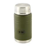 M-Tac 750 ml termospullo taitettavalla lusikalla ruostumattomasta teräksestä, sopii retkeilyyn ja vaelluksiin