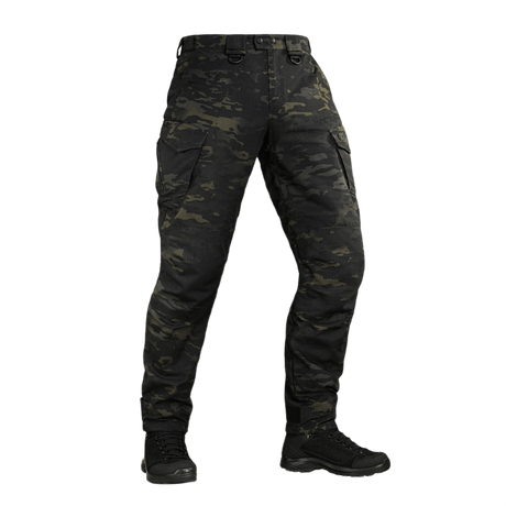 M-Tac Aggressor Elite Nyco Extreme housut Black Multicam-kuosissa taktiseen käyttöön. Kevyt, kestävä ja mukava muotoilu.