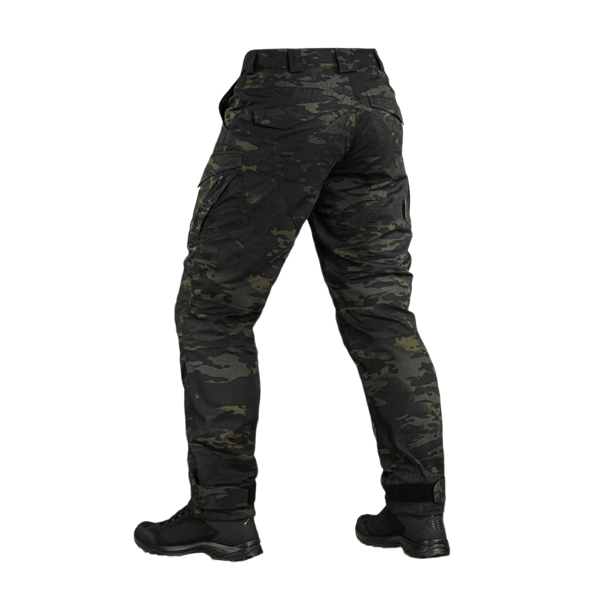 M-Tac Aggressor Elite Nyco Extreme housut Black Multicam®, nähtynä takaapäin.