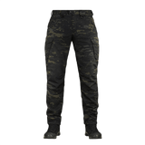 M-Tac Aggressor Elite Nyco Extreme housut Black Multicama4-kuosissa, sopivat taktiseen ja ulkoilukäyttöön.
