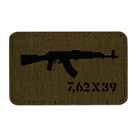 M-Tac AKM 7,62x39 Laser Cut Patch, AKM-kuvio, Velcro-takapuoli, taktinen merkki, kestävä Cordura 500D, koko 80x50 mm.