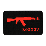 M-Tac AKM 7,62x39 Laser Cut Patch, Velcro-kiinnitys, kestävä Cordura 500D, koko 80x50 mm, punainen AKM-symboli.