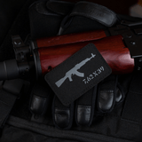 M-Tac AKM 7,62x39 Laser Cut Patch, Velcro-kiinnitys, Cordura 500D, kiinnitetty kivääriin, taktinen varuste.