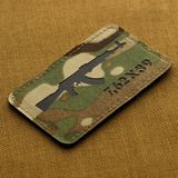 M-Tac AKM 7,62x39 Laser Cut Patch, maastokuvioinen tausta, Velcro-takapuoli ja kestävä Cordura 500D taktisiin vaatteisiin ja varusteisiin.