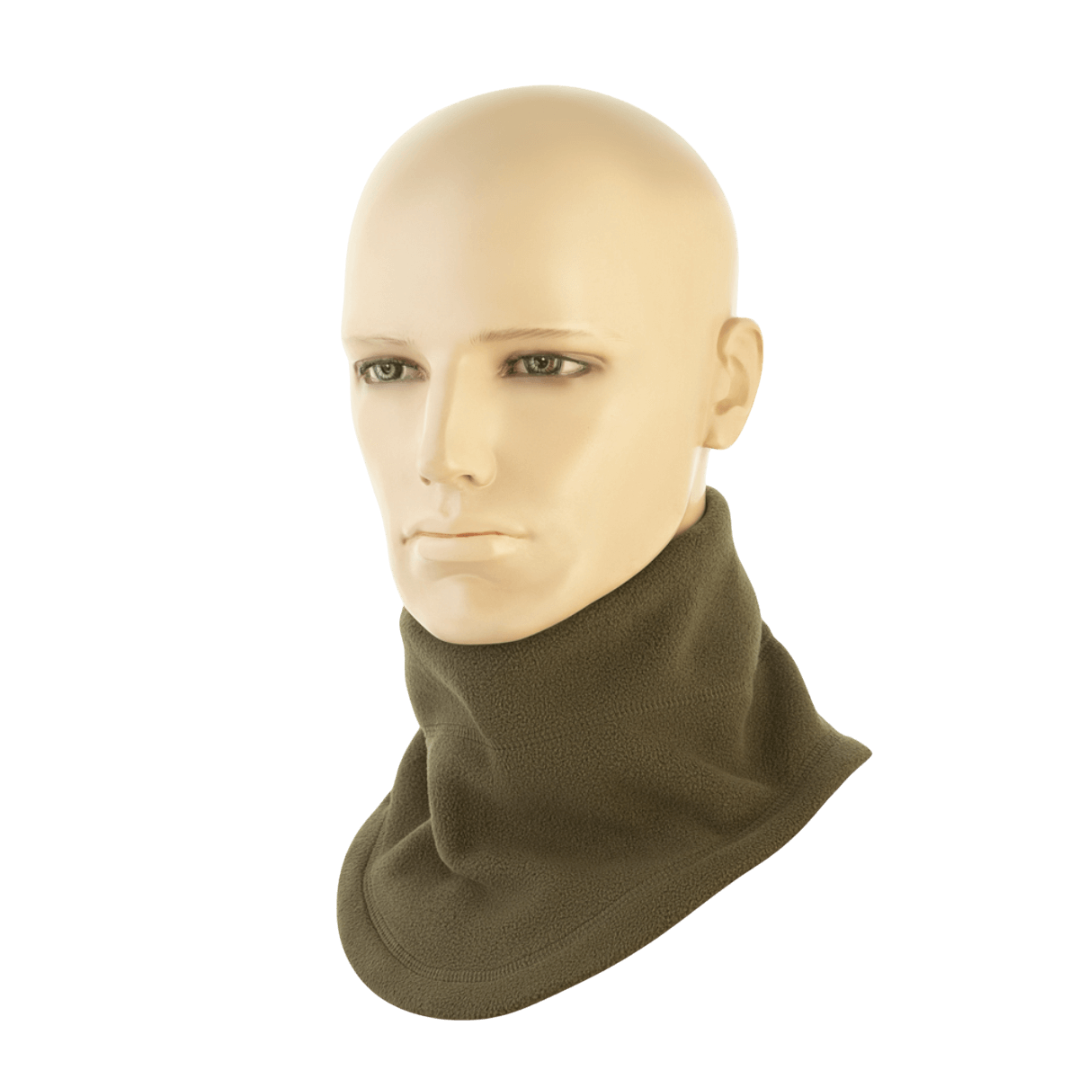 M-Tac Anatomisk Snood Justerbar Elite Fleece (320 g/m²) vihreänä mannekiinilla, monikäyttöinen kylmäsään asuste.
