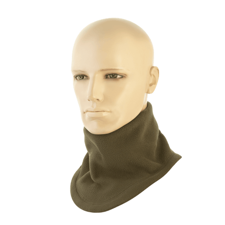 M-Tac Anatomisk Snood Justerbar Elite Fleece (320 g/m²) vihreänä mannekiinilla, monikäyttöinen kylmäsään asuste.
