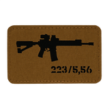 M-Tac AR-15 223/5,56 Laser Cut Patch, taktinen moraalimerkki Velcrolla, Cordura 500D, AR-15-kuvio, kestävä ulkokäyttöön.