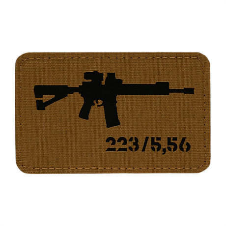 M-Tac AR-15 223/5,56 Laser Cut Patch, taktinen moraalimerkki Velcrolla, Cordura 500D, AR-15-kuvio, kestävä ulkokäyttöön.