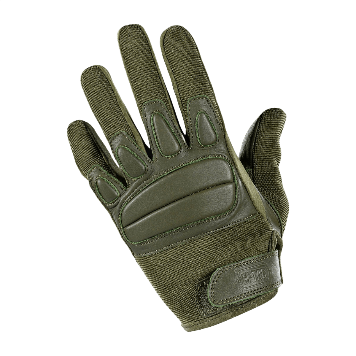 M-Tac Assault Tactical Mk.2 -käsineet oliivinvihreänä, säädettävällä tarrakiinnityksellä ja iskunvaimentavilla inserteillä suojaan ja mukavuuteen.