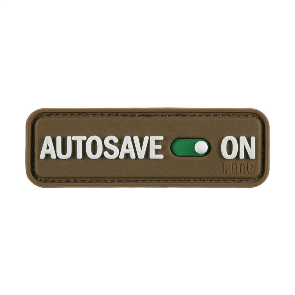M-Tac Patch Autosave PVC täysväreissä Velcro, 3d-efekti PVC-materiaalissa, sopii vaatteisiin tai taktiseen varusteeseen, koko 8x2.5 cm