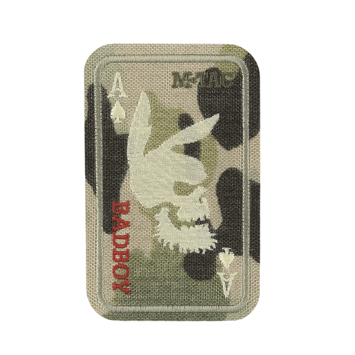 M-Tac Patch Bad Boy (Broderi) jäniksen kallo ace of spades -kortissa, kirjailtu Cordura 500D:hen, Velcro-kiinnitys. Symboloi vapautta ja rohkeutta.