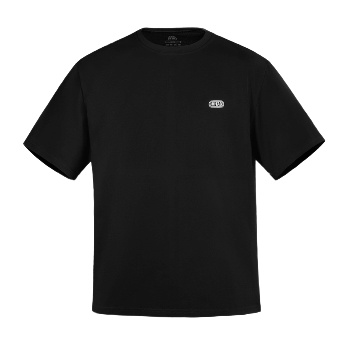 M-Tac Cotton HARD T-paita mustana, heijastava logo rinnassa, oversize-istuvuus, valmistettu 100% puuvillasta.