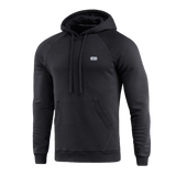 Musta M-Tac Cotton Raglan Hard Hoodie 100% puuvillaa kengurutaskulla, sopii syksyyn, talveen ja kevääseen. Mukava ja lämmin.