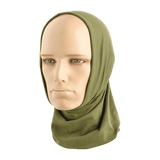 M-Tac Bomuld Tube Scarf vihreänä mannekiinilla, monikäyttöinen vapaa- ja taktiseen käyttöön, 100% puuvillaa, nopeasti kuivuva.