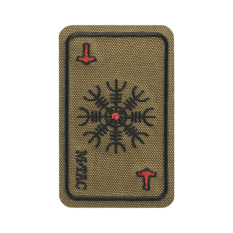 M-Tac Patch Kort Helm of Horror (brodeerattu) viikinkiaikainen Ægishjálmur-symboli, brodeerattu Cordura 500D:hen, kestävä ja kulutusta kestävä.