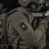 M-Tac Patch Kort Helm of Horror (brodeerattu) takissa, brodeerattu Cordura 500D Ægishjálmur-viikinkisymboli, voimaa ja voittoa varten.