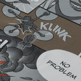 M-Tac T-Shirt Comics Drone Girl FPV-pilotti ja drone sarjakuvatyylissä, symboloi voimaa ja tarkkuutta taistelukentällä.