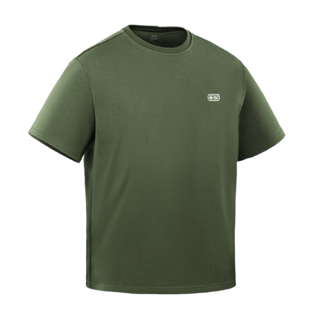 M-Tac Cotton HARD T-paita oliivinvihreänä korostaa oversize-designia ja mukavuutta hengittävässä, hypoallergeenisessa puuvillassa, heijastavalla logolla.
