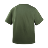 Oliivinvihreä M-Tac Cotton HARD T-paita takakuva, oversize-design mukavuuteen ja vapaaseen liikkumiseen, valmistettu 100% puuvillasta.