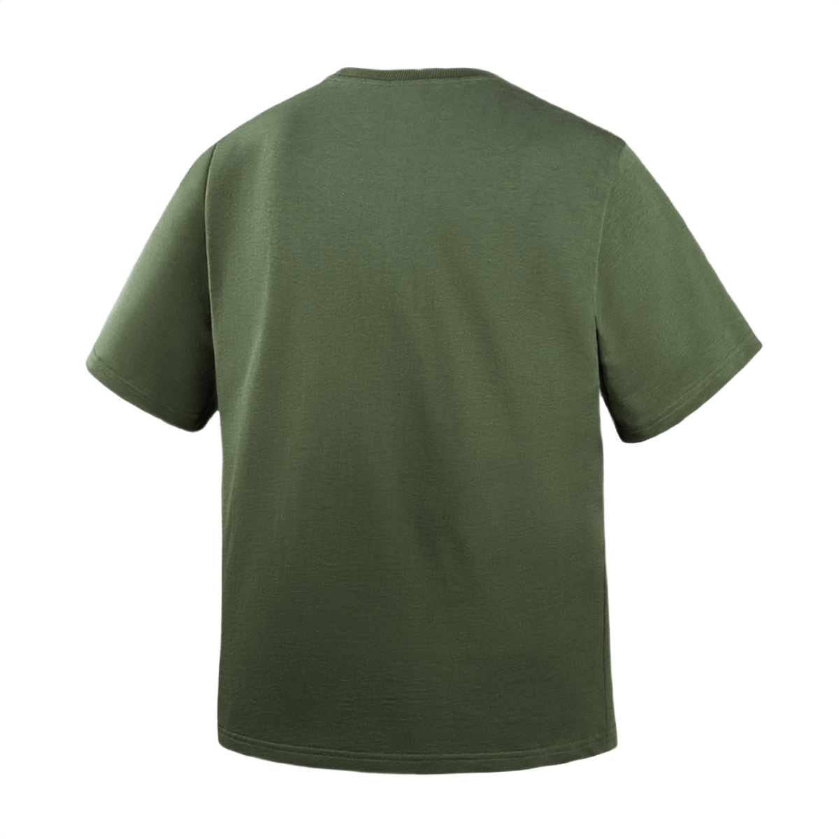 Oliivinvihreä M-Tac Cotton HARD T-paita takakuva, oversize-design mukavuuteen ja vapaaseen liikkumiseen, valmistettu 100% puuvillasta.