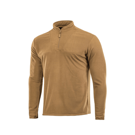 M-Tac Delta Fleece -takki vaaleanruskeana, kevyt ja lämmin, peukalorei'illä hihoissa, sopii ulkoiluun kylmässä säässä.
