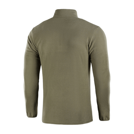 Takin takaosa M-Tac Delta Fleece -takista oliivinvihreänä, ihanteellinen kylmään säähän, mukava istuvuus ja hihat mukana peukalonreiät